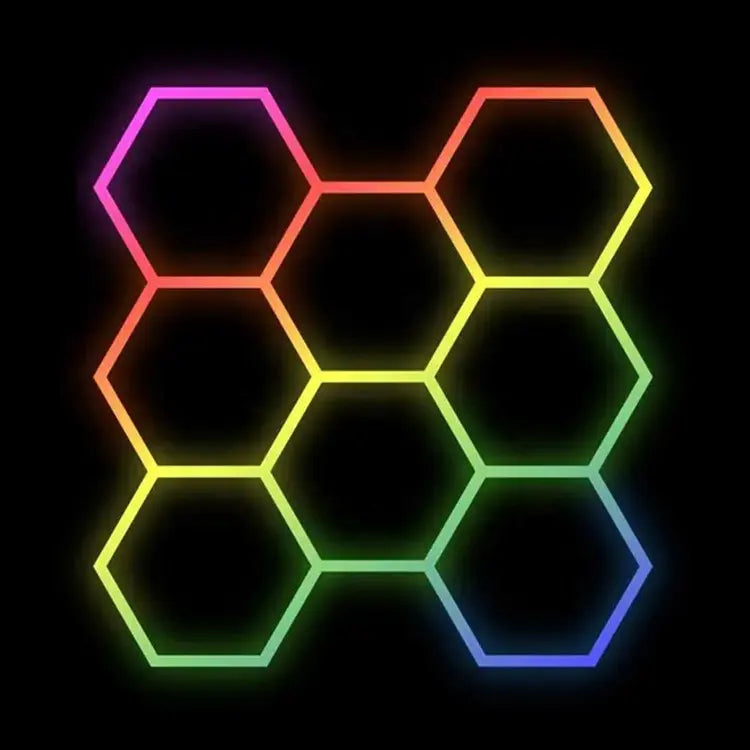 RGB LED Hexagon Ultrabright LED Multicolour Hex Lights - Eight Hex Grids