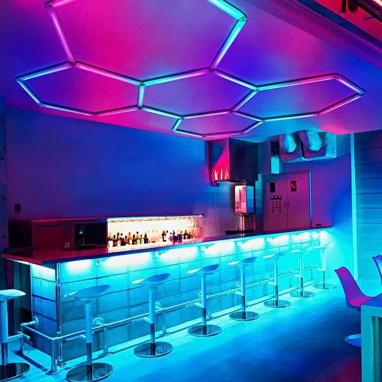 RGB LED Hexagon Ultrabright LED Multicolour Hex Lights - Five Hex Grids