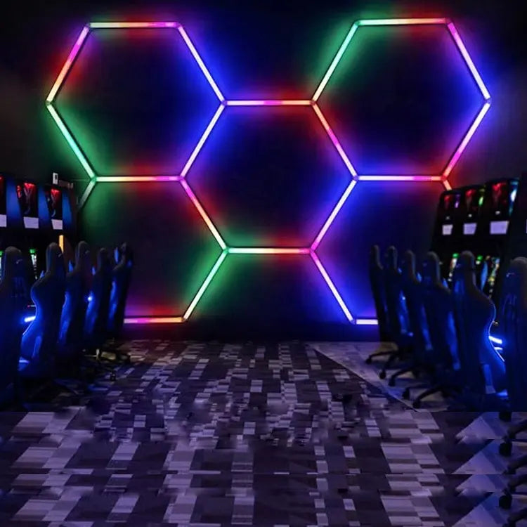 RGB LED Hexagon Ultrabright LED Multicolour Hex Lights - Five Hex Grids