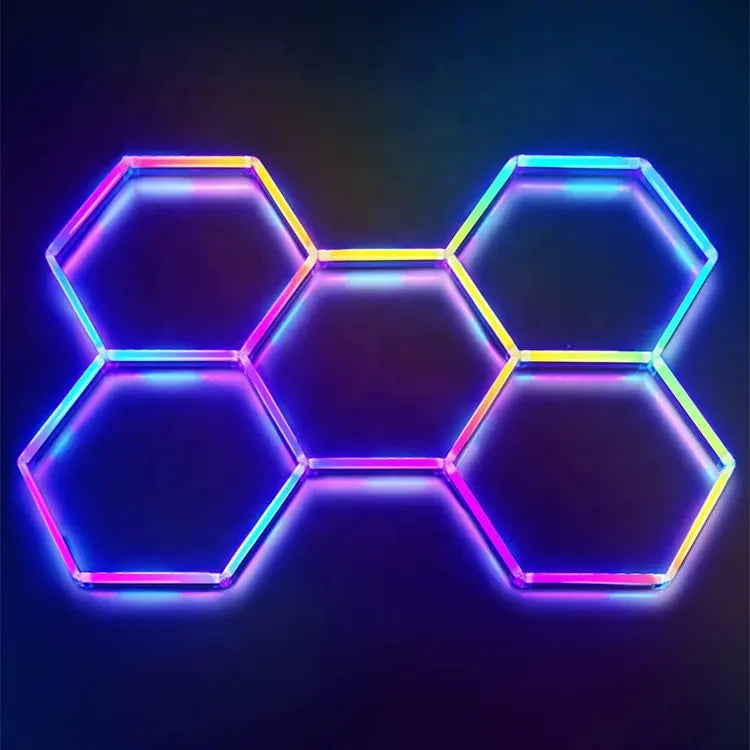RGB LED Hexagon Ultrabright LED Multicolour Hex Lights - Five Hex Grids