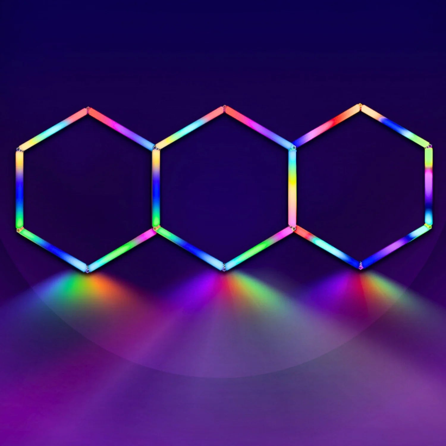 RGB LED Hexagon Ultrabright LED Multicolour Hex Lights - Three Hex Grids