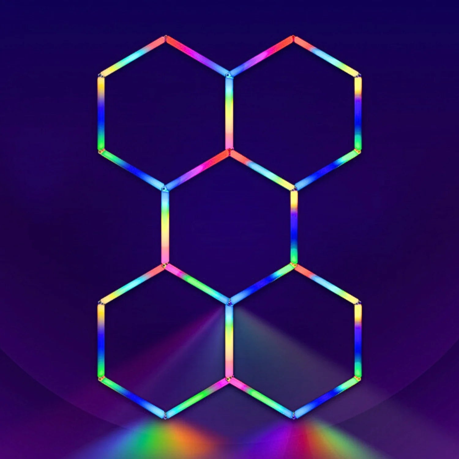 RGB LED Hexagon Ultrabright LED Multicolour Hex Lights - Five Hex Grids