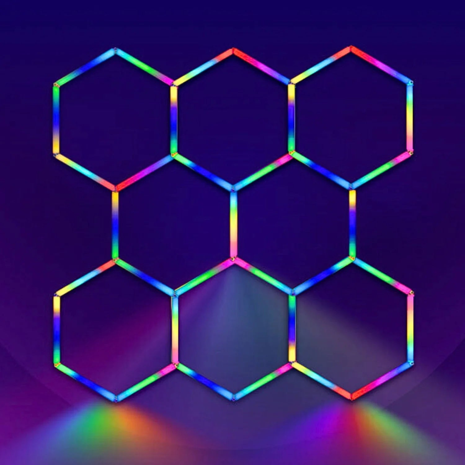 RGB LED Hexagon Ultrabright LED Multicolour Hex Lights - Eight Hex Grids