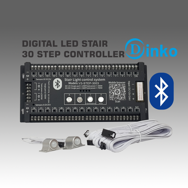Digital LED Stair 30 Step Controller with 2 sensors