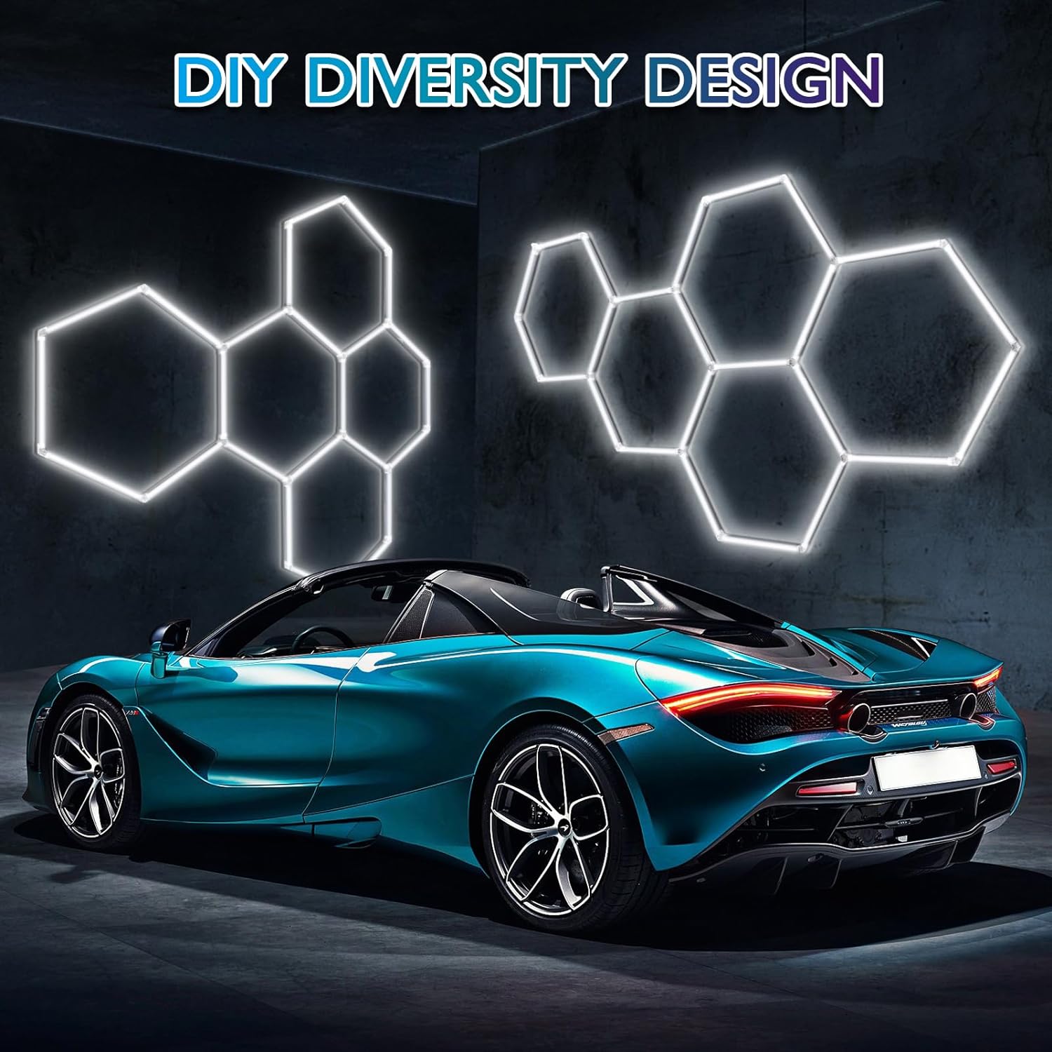 LED Hexagon Ultrabright 6500k LED Hex Lights - 5 Hex Grid System
