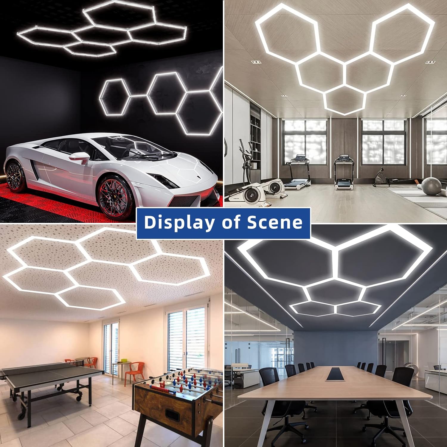 LED Hexagon Ultrabright 6500k LED Hex Lights - 5 Hex Grid System