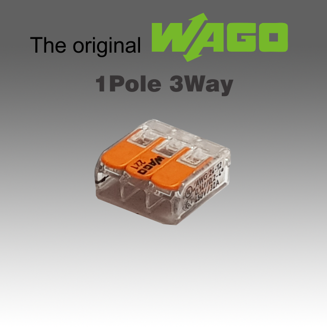1pole 3way Lever-Nut Connector WAGO (50pcs)