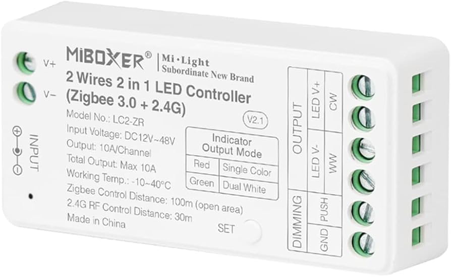 CONTROLLER 2 IN 1 FOR LED STRIP LIGHT SINGLE OR DOUBLE COLOUR