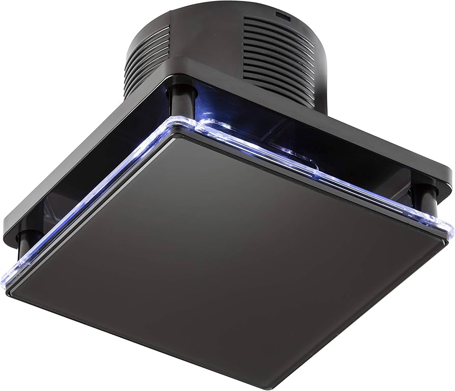 EXTRACTOR FAN WITH TIMER AND LED LIGHT BLACK
