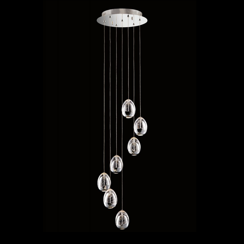 Terrene 7Lt Spiral Pendant Chrome Dimmable