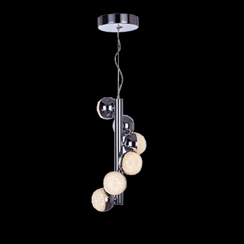 Eclipse 6Lt Vertical Pendant Chrome Dimmable