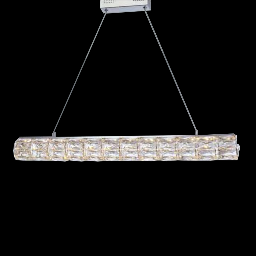 Crystal Bar Round Pendant Dimmable