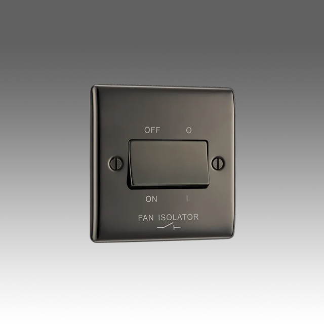 BG Nexus Metal Black Nickel, 10AX Triple Pole Fan Isolator Switch