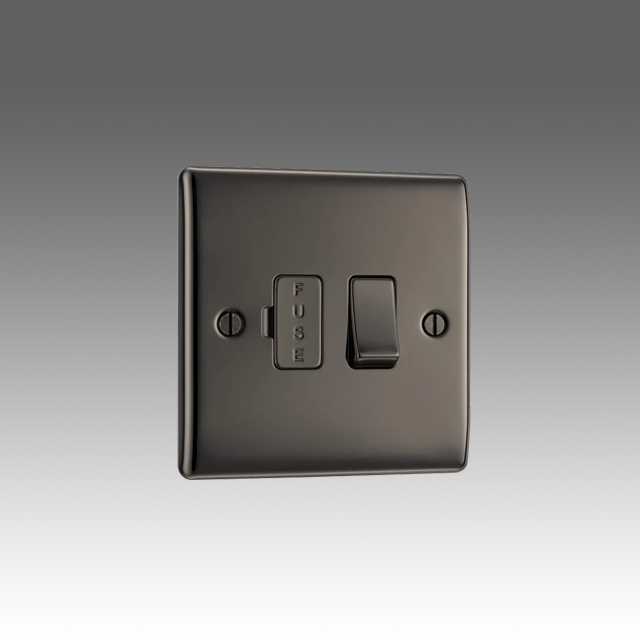 BG Nexus Metal Black Nickel, 13A Switched Fused Connection Unit