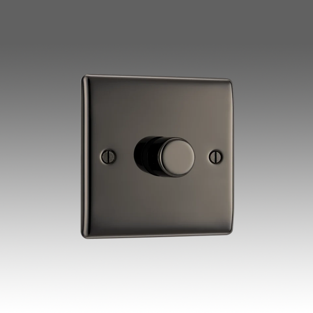 BG Nexus Metal, Black Nickel, Single Dimmer Switch, 2 Way, Trailing Edge 200W