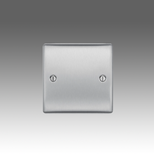 BG Nexus Metal, Brushed Steel, Single Blank Plate