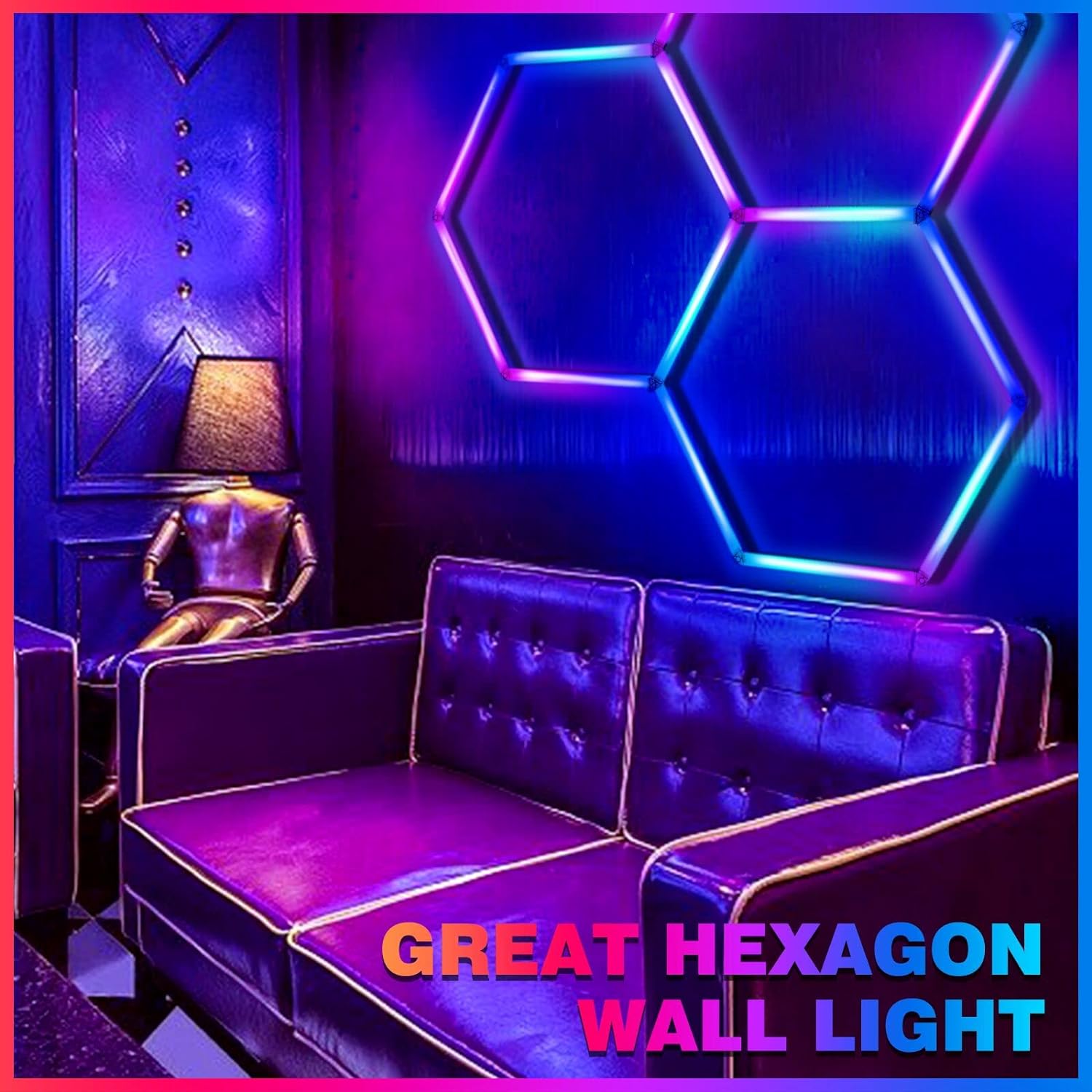 RGB LED Hexagon Ultrabright LED Multicolour Hex Lights - Three Hex Grids