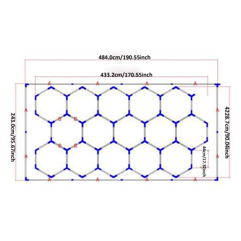 LED Hexagon Ultrabright 6500k LED Hex Lights - 15 Hex Grid System